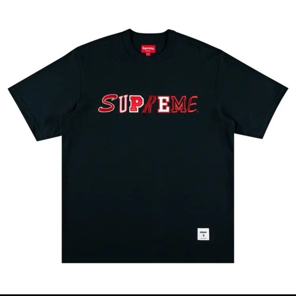 Supreme Black Tee with Red Graphic